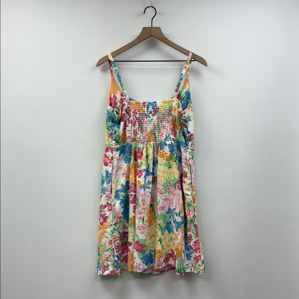 NWT Old Navy Tropical Floral Woven Sleeveless A-Line Cami Mini Dress Pink Large - Picture 6 of 10